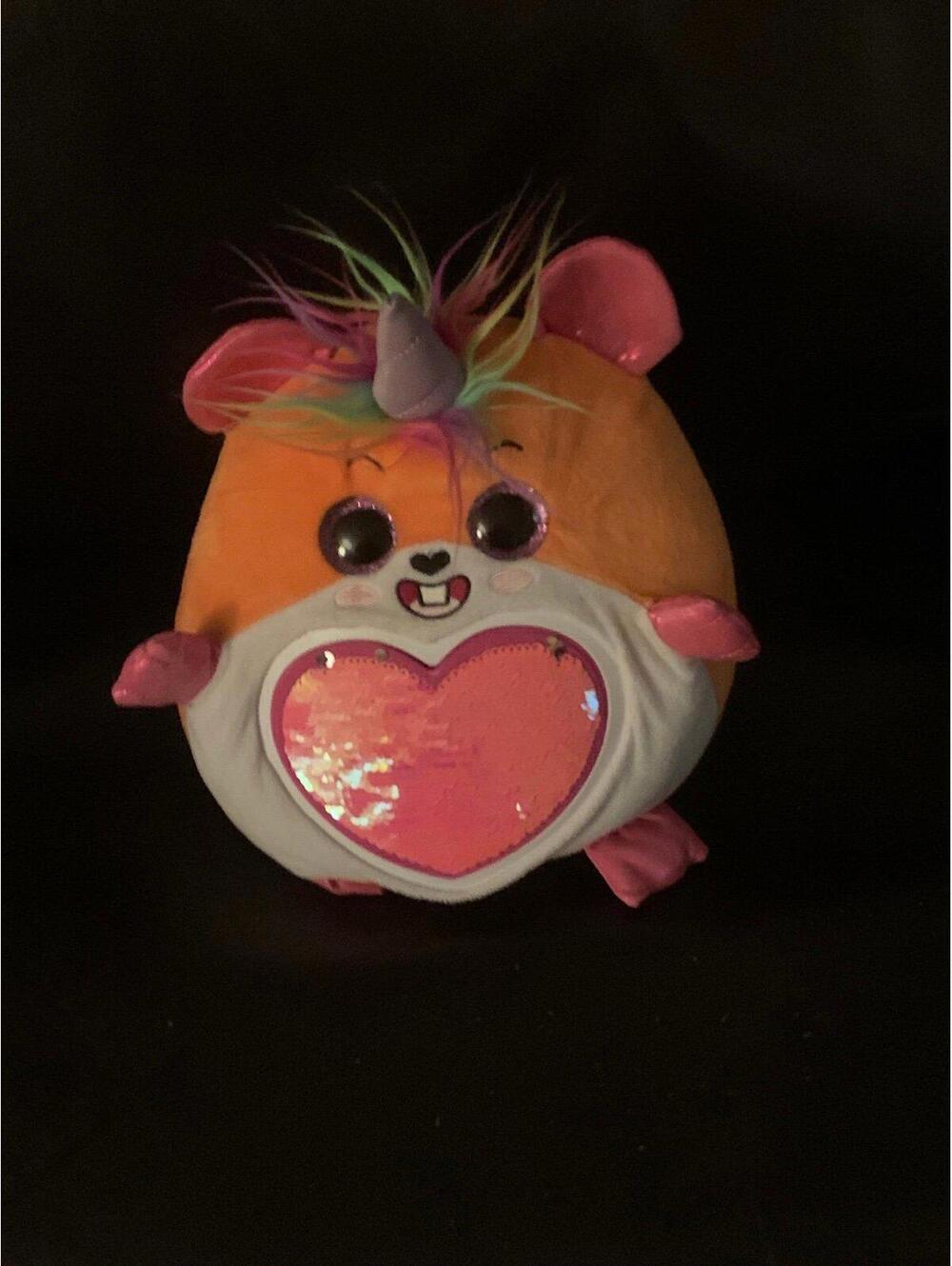 10" Rainbocorns Orange Hamster Plush Rainbow Hair​